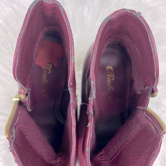 Breckelles | Burgundy open toe heel ankle booties 8.5 - Picture 6 of 9